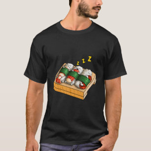 Schattige Sleepy Sushi Kawaii Grappig Japans Sushi T-shirt