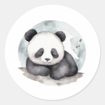 Schattige Sleepy Waterverf Baby Panda Beer