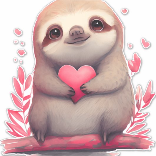 Schattige Sloth Gift voor Sloth liefhebbers Kleurr Sticker (Voorkant)
