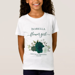 Schattige smaragdgroene rozen bloemenmeisje cadeau t-shirt
