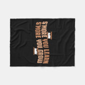 Schattige Smeer Je leert Smeer Je groeit Motivatie Fleece Deken (Voorkant (Horizontaal))