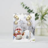 schattige sneeuwman briefkaart (Staand voorkant)