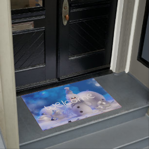 schattige sneeuwman deurmat