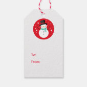 Schattige Sneeuwman in Sneeuw Cadeaulabel (Achterkant)