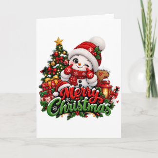 Schattige Sneeuwman Kerstkaart - Knus Cadeau Kaart