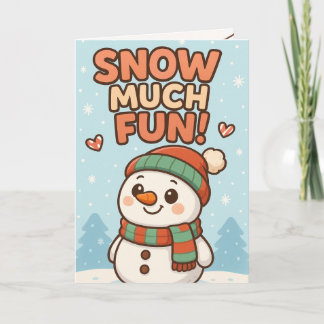Schattige Sneeuwman Kerstmis Kaart