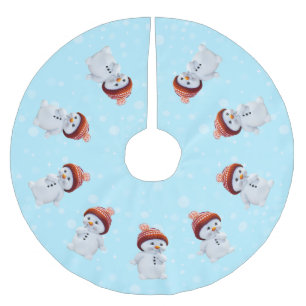 Schattige sneeuwman mandala & sneeuwvlokken op lic kerstboom rok