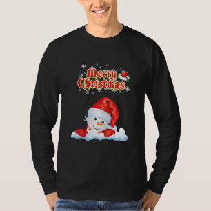 Schattige Sneeuwman Winter Prettig Kerstmis 2021 T-shirt