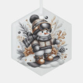 Schattige sneeuwskiën glas ornament (Voorkant)