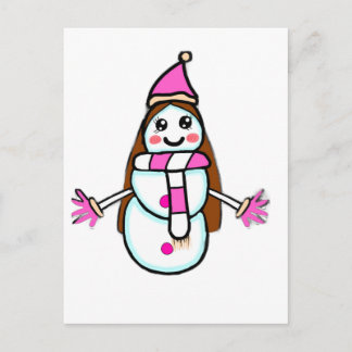 Schattige Sneeuwvrouw – Assinet's Visie op Gelijk Briefkaart