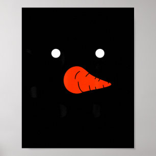 Schattige Sneeuwvrouw Sneeuwman Gezicht Kerst Over Poster