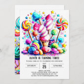 Schattige Snoep Boho Kids Verjaardag Kaart (Voorkant / Achterkant)