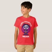 Schattige Snoep Collector Skeleton Boys Halloween T-shirt (Voorkant volledig)