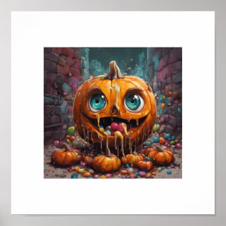 Schattige Snoep Halloween pompoen Poster