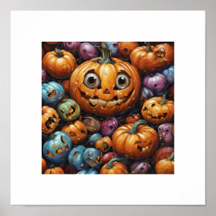 Schattige Snoep Halloween pompoen Poster