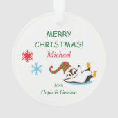 Schattige Snoep Hart Pinguïn Kinder Ornament (achterkant)