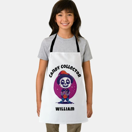 Schattige Snoep Verzamelaar Skelet kinder Hallowee Schort (Insitu)