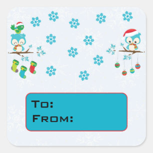 Schattige Snowflake-kerst - Etiketten voor Sticker