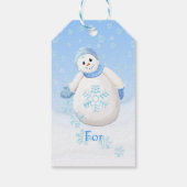 Schattige Snowman Custom Kerstmis Cadeaulabel (Achterkant)