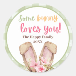 Schattige Some Bunny Loves You Pasen Ronde Sticker
