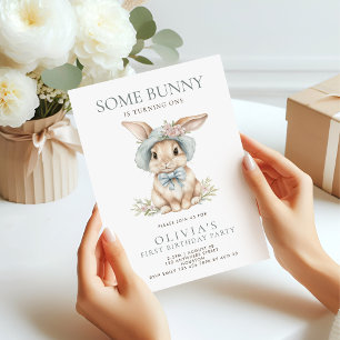 Schattige Some Bunny wordt een 1e verjaardag Kaart