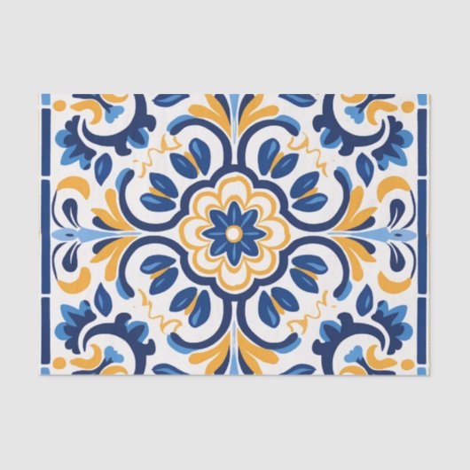 Schattige Spaans tegel patroon decoupage Tissuepapier (Voorkant)