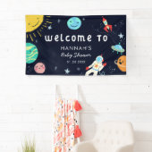 Schattige Space Theme Baby shower Welkom Spandoek (Insitu)