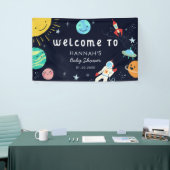 Schattige Space Theme Baby shower Welkom Spandoek (Beurs)