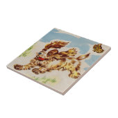 schattige spanielpupil op de vlucht tegeltje (Zijkant)