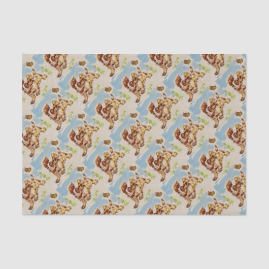 schattige spanielpupil op de vlucht tissuepapier (Voorkant)