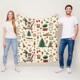 Schattige speelgoed kerstboom paard fleece deken