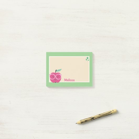 Schattige speelse Apple-notities Post-it® Notes (Op bureau)