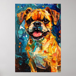 Schattige Speelse Boxer Puppy Poster