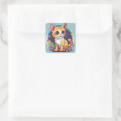 Schattige speelse Kinder kat Sticker (Tas)