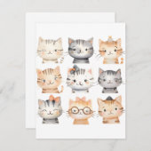 Schattige speelse kittens feestdagenkaart (Voorkant / Achterkant)