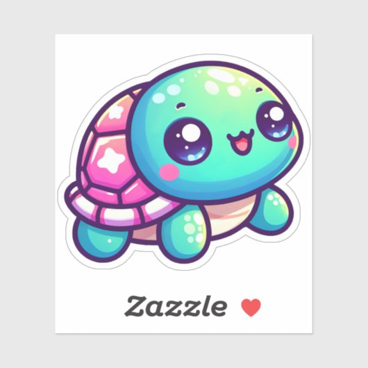 Schattige speelse kleurrijke Shell Turtle Sticker (Vel)