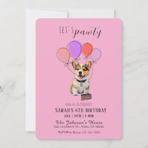 Schattige Speelse Roze Corgi Verjaardag Aanpasbaar