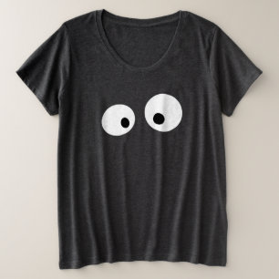 schattige, speelse, vriendelijke witte ogen met zw grote maat t-shirt