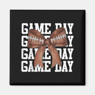 Schattige Spel Dag Coquette Bow Football Lovers Mo Magneet