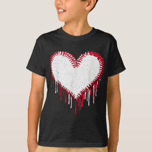 Schattige Spel Dag Honkbal Softbal Hart Funny Spor T-shirt