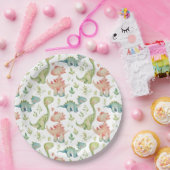 Schattige spelen dinosaurussen kinderen verjaardag papieren bordje (Feest)