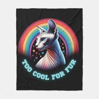 Schattige Sphynx Kat Te Cool voor Vacht Grappig  Fleece Deken