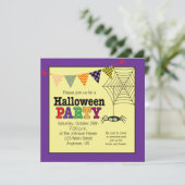 Schattige Spider Kleurrijke Halloween Party Kaart (Staand voorkant)