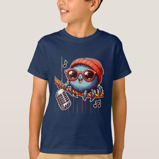 🎵 "Schattige Spider Singing" T-shirt ✨ (Voorkant)
