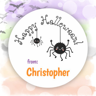 Schattige Spinnen Feest Favor Merry Halloween Ronde Sticker
