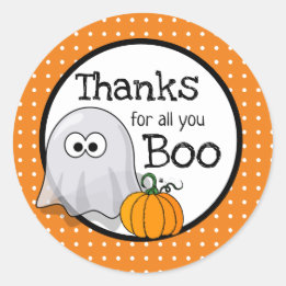 Schattige spook dank Halloween Ronde Sticker