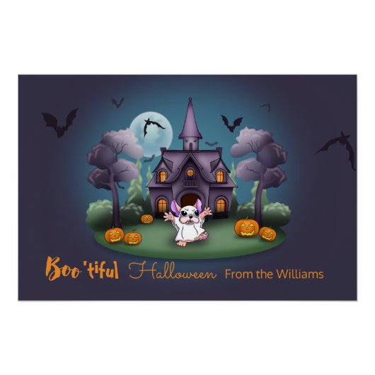 Schattige spook spookhuis Halloween Poster Perfect Poster (Voorkant)
