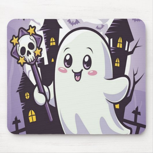 Schattige spookachtig Poster met een speelse twist Muismat (Voorkant)