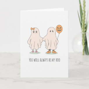 Schattige spookpaar Halloween Kaart
