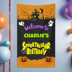 Schattige Spooktacular Halloween Feestelijke Verja Spandoek